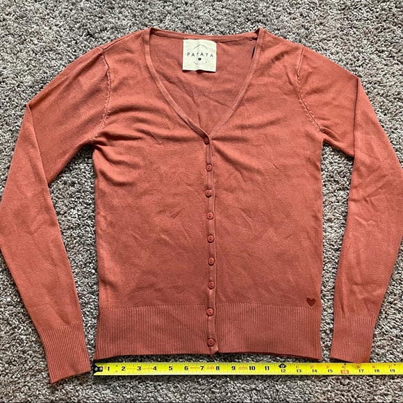 Papaya Button Up Cardigan - Picture 7 of 11